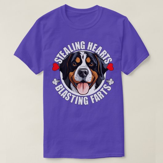 Grappige Greater Swiss Mountain Dog Swissy Stealin T-shirt (Design voorkant)