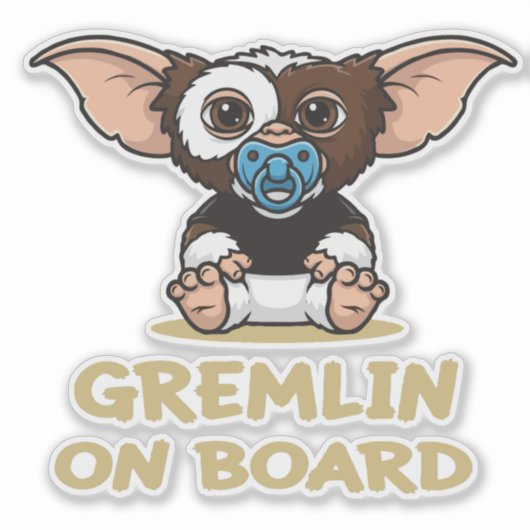 Grappige Gremlin aan boord | Schattigee jaren 80 f Sticker (Voorkant)