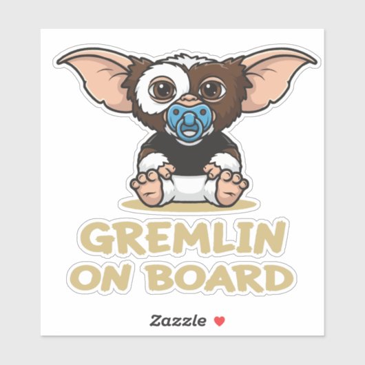 Grappige Gremlin aan boord | Schattigee jaren 80 f Sticker (Vel)