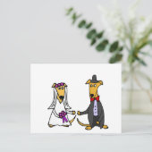 Grappige Greyhound honden bruid en bruidegom Briefkaart (Staand voorkant)