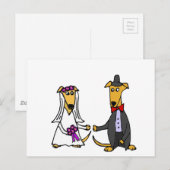 Grappige Greyhound honden bruid en bruidegom Briefkaart (Voorkant / Achterkant)