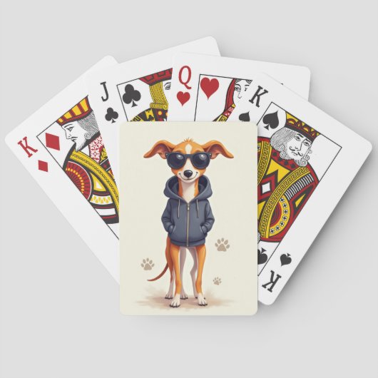 Grappige Greyhound Kawaii Hond Pokerkaarten (Achterkant)