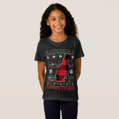 Grappige Greyhound Lelijke Kerst Rode Plad Lights T-shirt (Voorkant volledig)