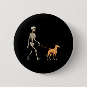 Grappige Greyhound Skelet Hond Wandelen Halloween Ronde Button 5,7 Cm