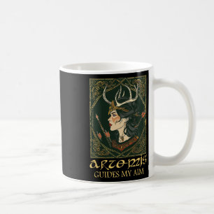 Grappige Griekse godin Artemis Deer Hunting Mythol Koffiemok