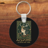Grappige Griekse godin Artemis Deer Hunting Mythol Sleutelhanger (Voorkant)
