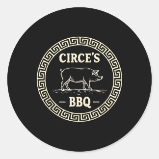 Grappige Griekse mythologie Circe's BBQ Odyssee Ronde Sticker