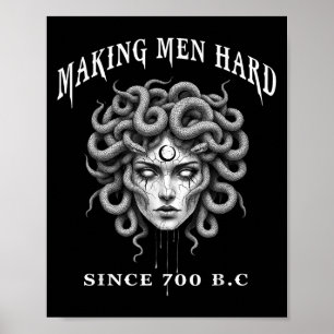 Grappige Griekse mythologie Medusa maakt mannen ha Poster