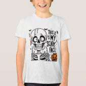 Grappige griezelige Halloween - "Dit is mijn enge  Tri-Blend Shirt (Voorkant)