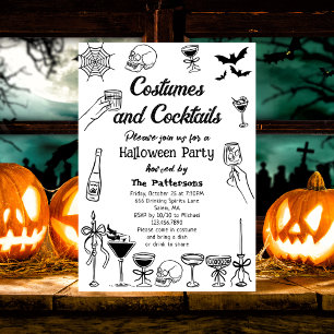 Grappige Griezelige Krabbels Halloween Cocktail Pa Kaart