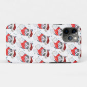 Grappige grijze en witte tabby kat Kerstmis Case-Mate iPhone Case (Achterkant (horizontaal))
