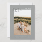 Grappige grijze foto Save The Date uitnodiging (Achterkant)