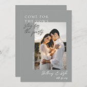 Grappige grijze foto Save The Date uitnodiging (Voorkant / Achterkant)