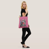 Grappige grijze tabby kat zomer spullen tote bag (Op model)