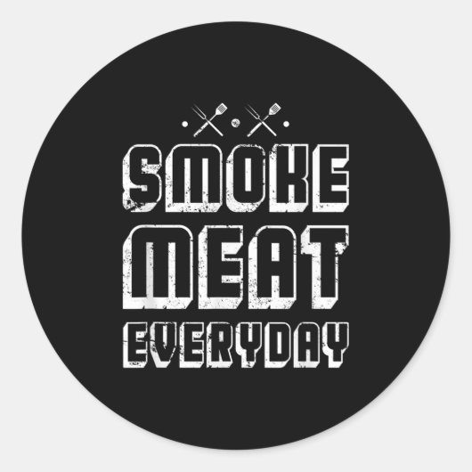 Grappige Grill BBQ Chef Gift Idee Barbecue Ronde Sticker (Voorkant)