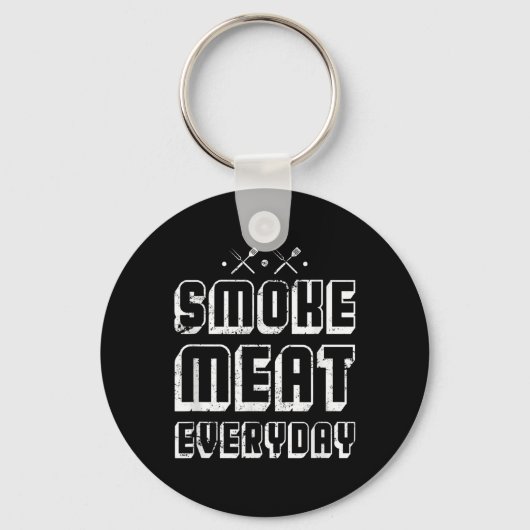 Grappige Grill BBQ Chef Gift Idee Barbecue Sleutelhanger (Voorkant)