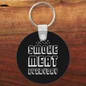Grappige Grill BBQ Chef Gift Idee Barbecue Sleutelhanger (Voorkant)