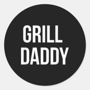 Grappige Grill Daddy BBQ en roken voor Vaderdag Ronde Sticker