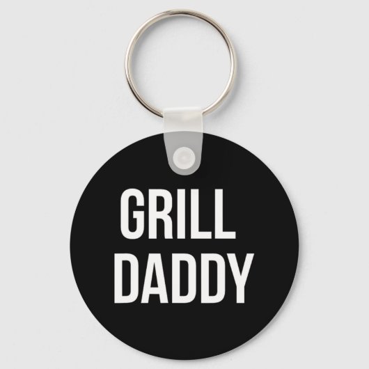 Grappige Grill Daddy BBQ en roken voor Vaderdag Sleutelhanger (Voorkant)