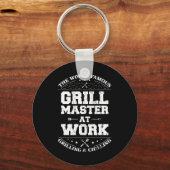 Grappige Grill Master BBQ Chef Gerookt Vlees Liefh Sleutelhanger (Voorkant)