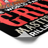 Grappige Grill Master BBQ Lovers Foodies Chef gero Poster (Hoek)