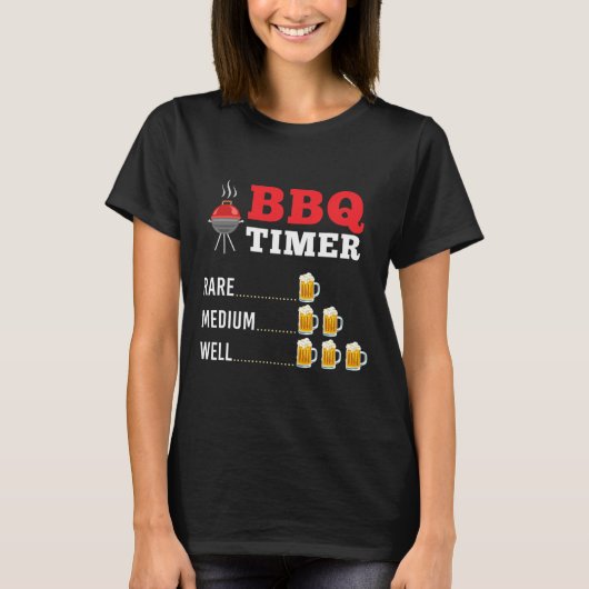 Grappige Grillen T-shirts voor Mannen - BBQ Timer (Voorkant)