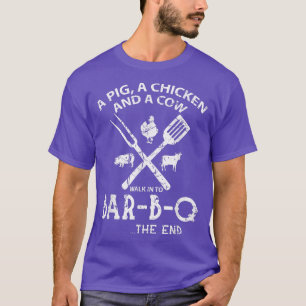 Grappige Grillende Varken Kip Koe Wandel in Barbeq T-shirt