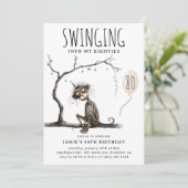 Grappige grillige aap volwassen verjaardag kaart (Staand voorkant)