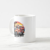 Grappige grillige  brandweerwagen koffiemok (Voorkant links)