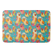 Grappige grillige Cartoon Abstracte kippen Badmat (Voorkant)