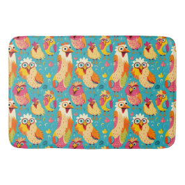 Grappige grillige Cartoon Abstracte kippen Badmat