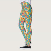 Grappige grillige Cartoon Abstracte kippen Leggings (Links)