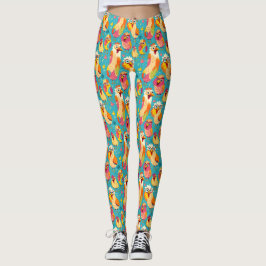 Grappige grillige Cartoon Abstracte kippen Leggings