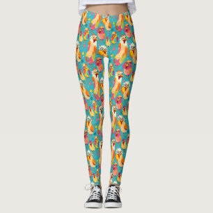 Grappige grillige Cartoon Abstracte kippen Leggings