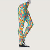 Grappige grillige Cartoon Abstracte kippen Leggings (Rechts)