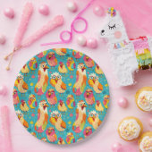 Grappige grillige Cartoon Abstracte kippen Papieren Bordje (Feest)