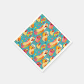 Grappige grillige Cartoon Abstracte kippen Servet (Hoek)