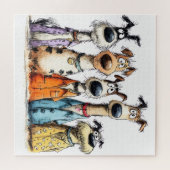 Grappige grillige honden legpuzzel (Horizontaal)