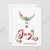 Grappige grillige hulst rendier feestvreugde niet- feestdagenkaart (Voorkant / Achterkant)