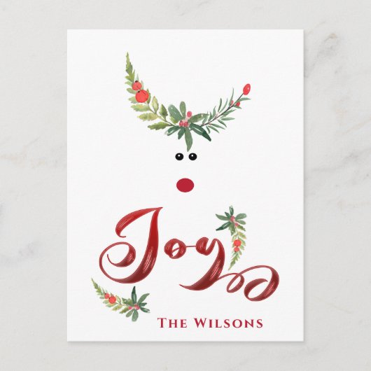 Grappige grillige hulst rendier feestvreugde niet- feestdagenkaart (Voorkant)