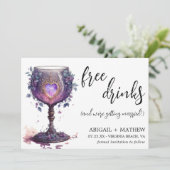 Grappige grillige romantische goblet foto bruiloft save the date (Staand voorkant)