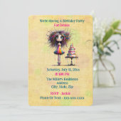 Grappige grillige verjaardag meisje kaart (Staand voorkant)