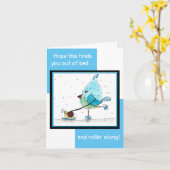 Grappige grillige Waterverf Krijg Goed Kaart (Gele Bloem)