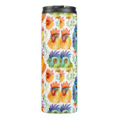 Grappige grillige Waterverf stijl kippen Thermosbeker (Achterkant)