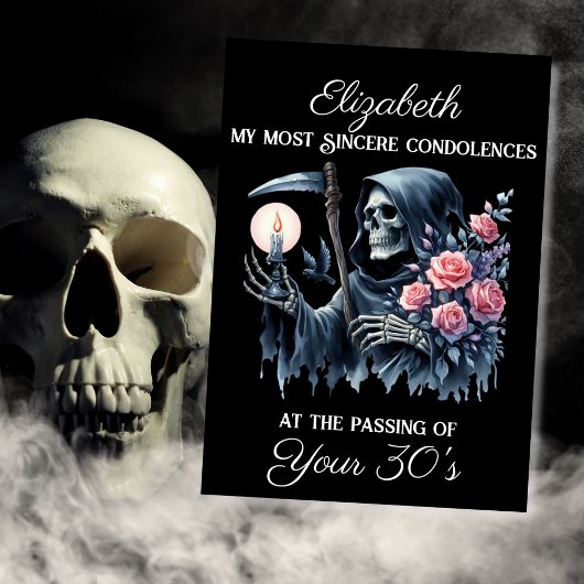 Grappige Grim Reaper Dood aan mijn jeugd 40e verja Kaart