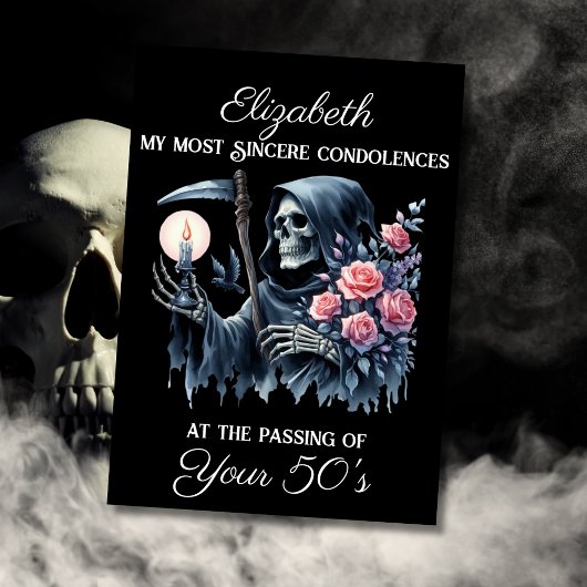 Grappige Grim Reaper Dood aan mijn jeugd 60ste ver Kaart