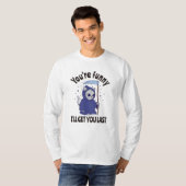 Grappige Grim Reaper Kat Halloween Kostuum T-shirt (Voorkant volledig)