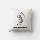 Grappige Grim Reaper Quote Spooky Halloween Night Kussen (Voorkant)