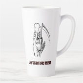 Grappige Grim Reaper Quote Spooky Halloween Night Latte Mok (Rechts)