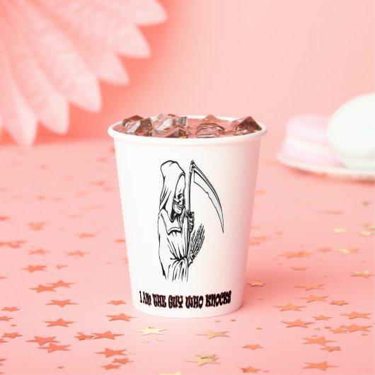 Grappige Grim Reaper Quote Spooky Halloween Night Papieren Bekers (Insitu)